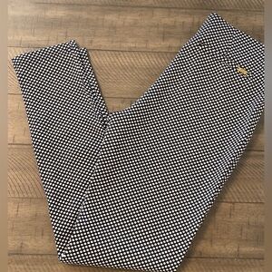 Calvin Klein Black White Polka Dot Stretch Waist‎ Slim Trousers Pants  6 Small